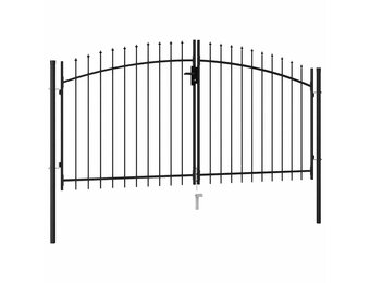 vidaXL Poort dubbel 3x1.5m Staal Zwart - Nu 60% Korting!