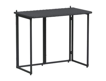 vidaXL Inklapbare Tuintafel Poly Rattan Zwart - 35% Korting