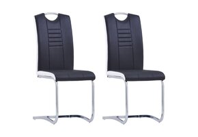 vidaXL Eetkamerstoelen Kunstleer Zwart (2 st) - 64% Korting!