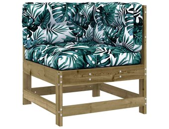 vidaXL Hoekbank Grenenhout met Kussens - 53% Korting!