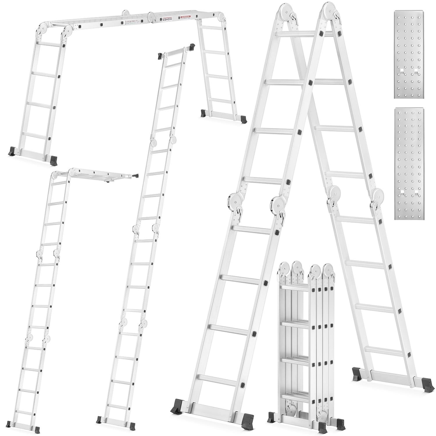 Vouwladder Aluminium 5,60m Werkhoogte + Platform - 47% Korting