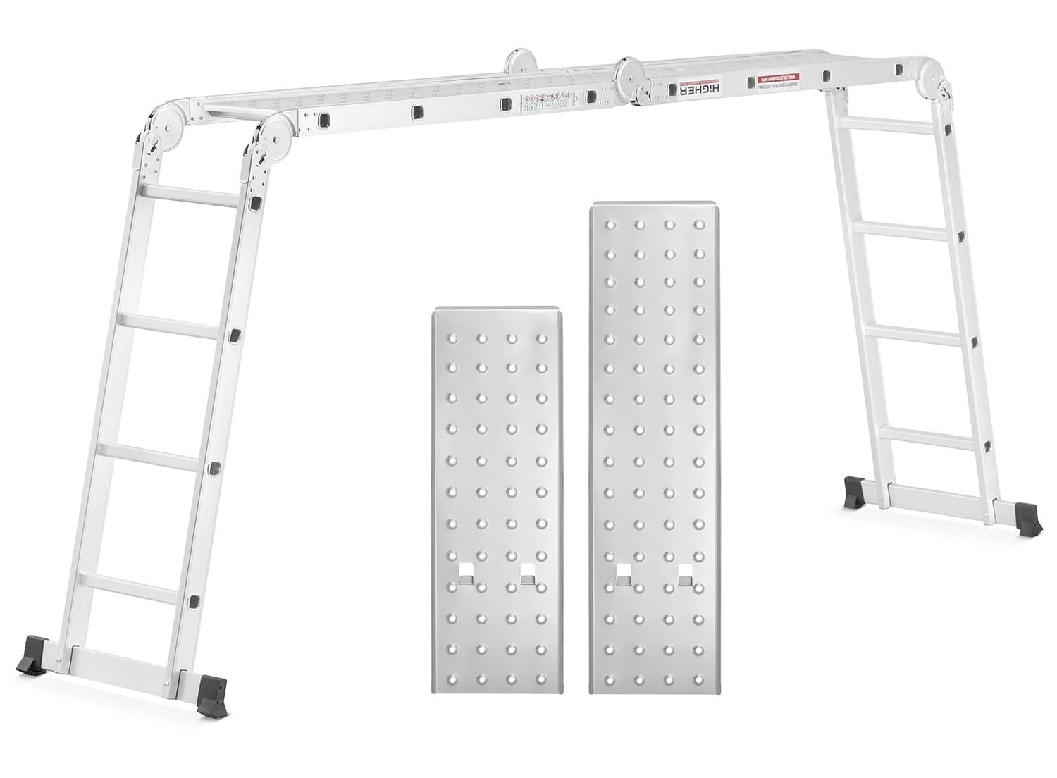 Vouwladder Aluminium 5,60m Werkhoogte + Platform - 47% Korting