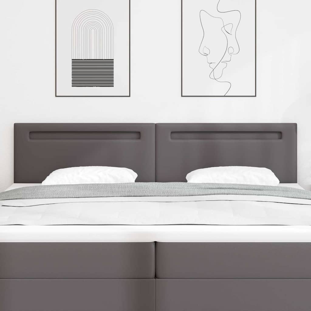 vidaXL Hoofdbord Grijs PVC - 200 cm - 41% Korting