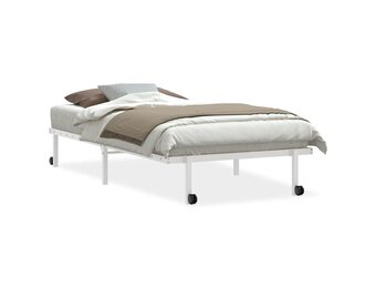 vidaXL Bedframe zonder matras opvouwbaar 107x203 cm staal wit