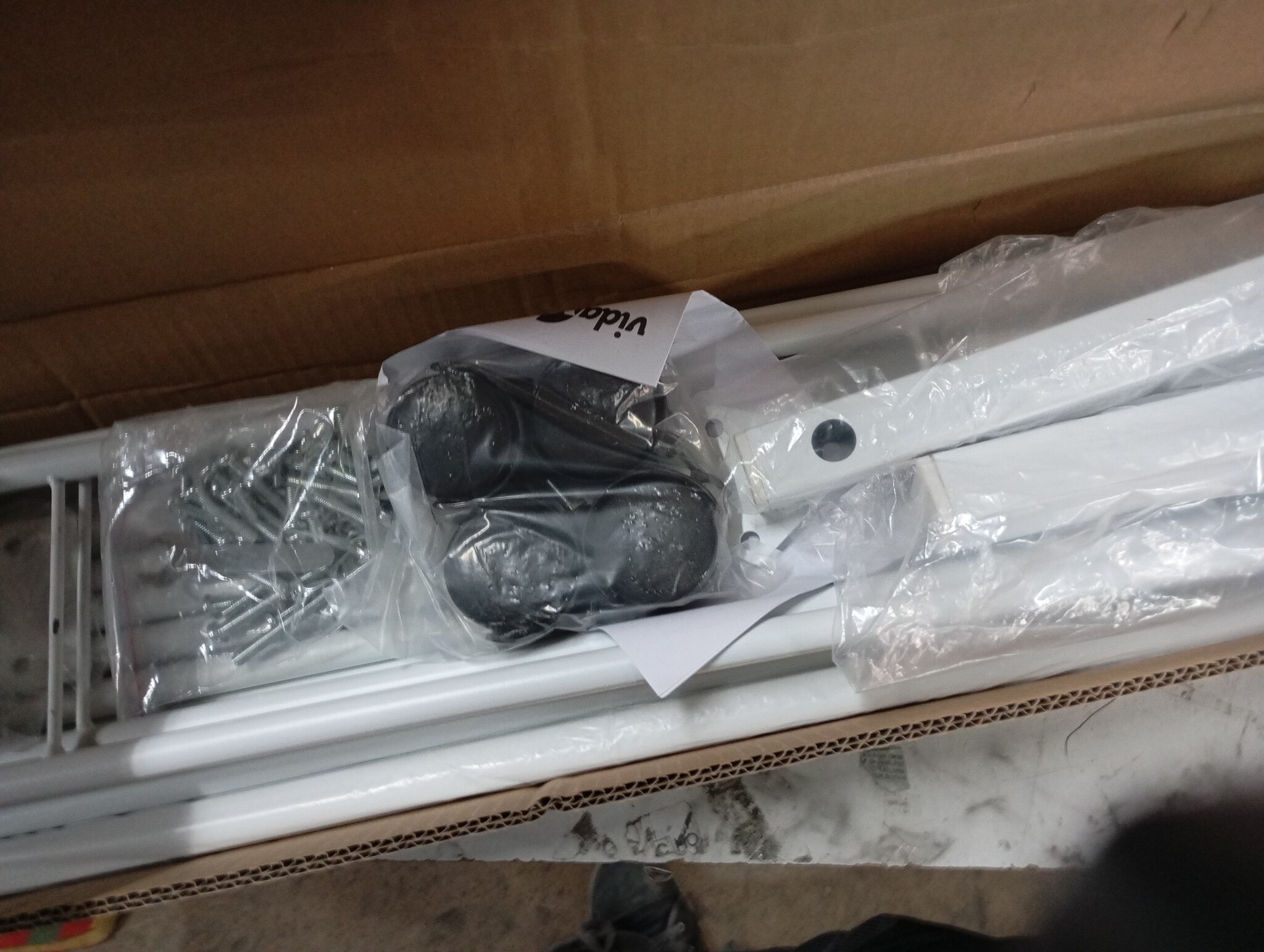 vidaXL Bedframe zonder matras opvouwbaar 107x203 cm staal wit