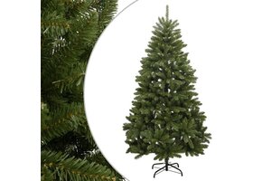 vidaXL Kunstkerstboom met scharnieren en standaard 210 cm groen