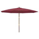vidaXL Parasol met houten paal 400x273 cm bordeauxrood