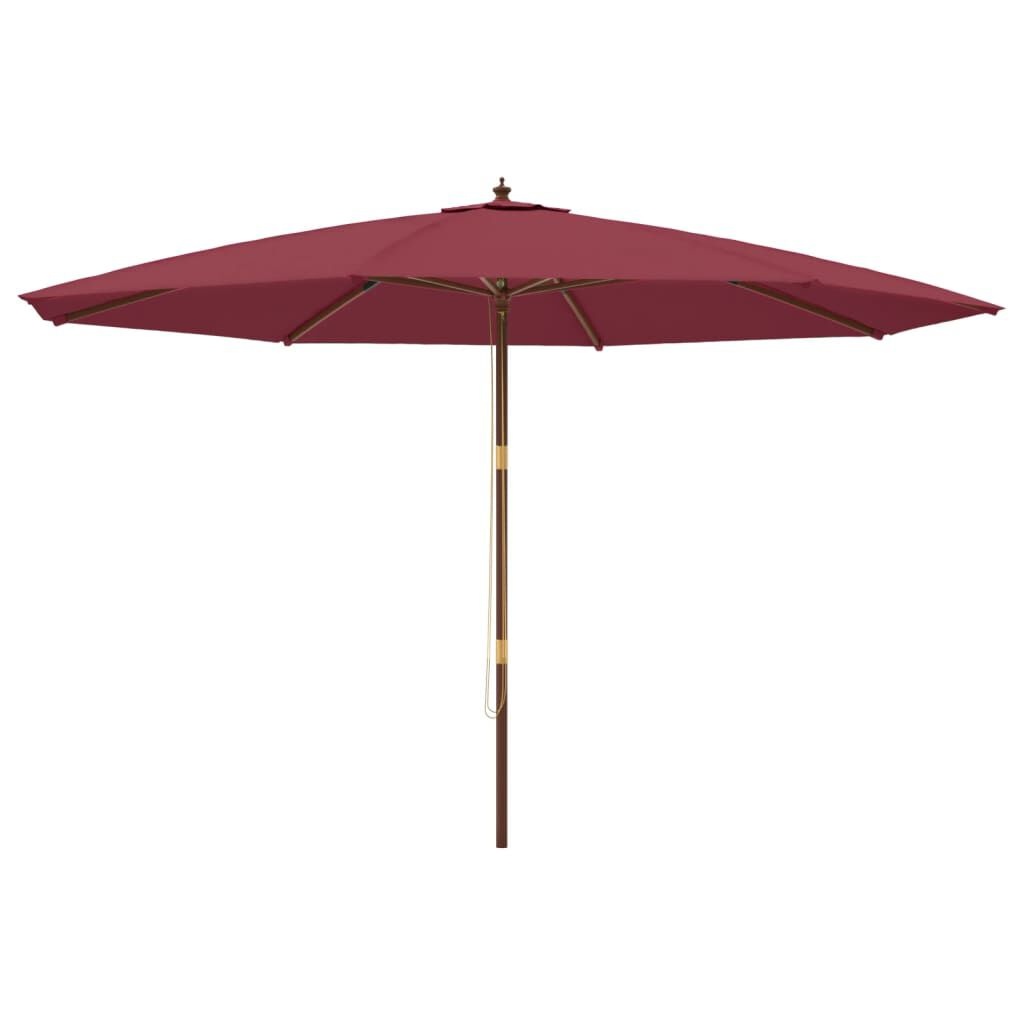 vidaXL Parasol met houten paal 400x273 cm bordeauxrood