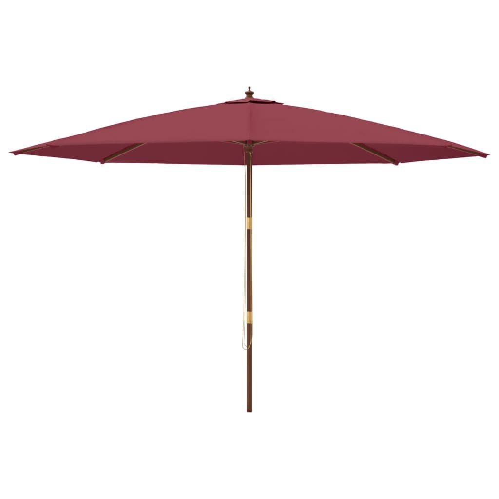 vidaXL Parasol met houten paal 400x273 cm bordeauxrood