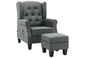 vidaXL Massagestoel met Voetenbank Lichtgrijs - 41% Korting!