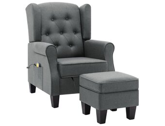 vidaXL Massagestoel met Voetenbank Lichtgrijs - 41% Korting!