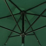 vidaXL Parasol met LED's en stalen paal 2x3 m groen