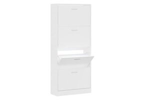 vidaXL Schoenenkast Wit Bewerkt Hout - 63x24x147 cm (59% Korting)