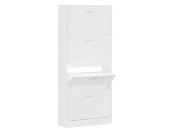 vidaXL Schoenenkast Wit Bewerkt Hout - 63x24x147 cm (59% Korting)