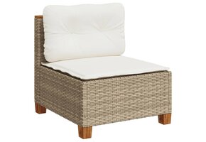 vidaXL Tuinbank Poly Rattan Beige - 46% Korting!