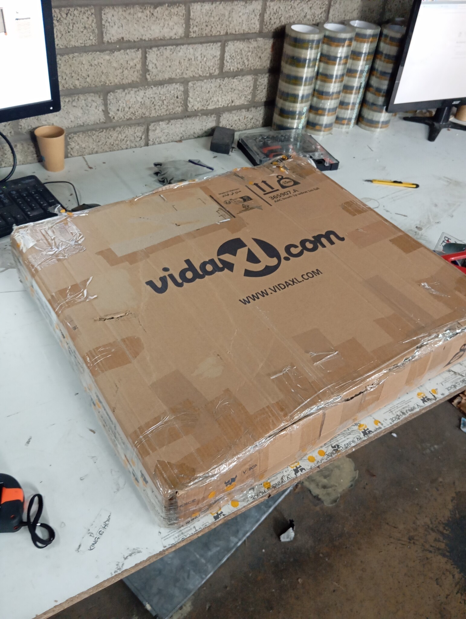 vidaXL Tuinbank zonder armleuning met kussens poly rattan beige