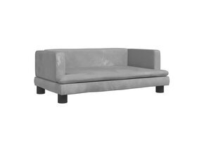 vidaXL Kinderbank 80x45x30 cm fluweel lichtgrijs