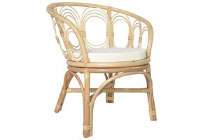 vidaXL Eetkamerstoel Rattan/Linnen - 70% Korting