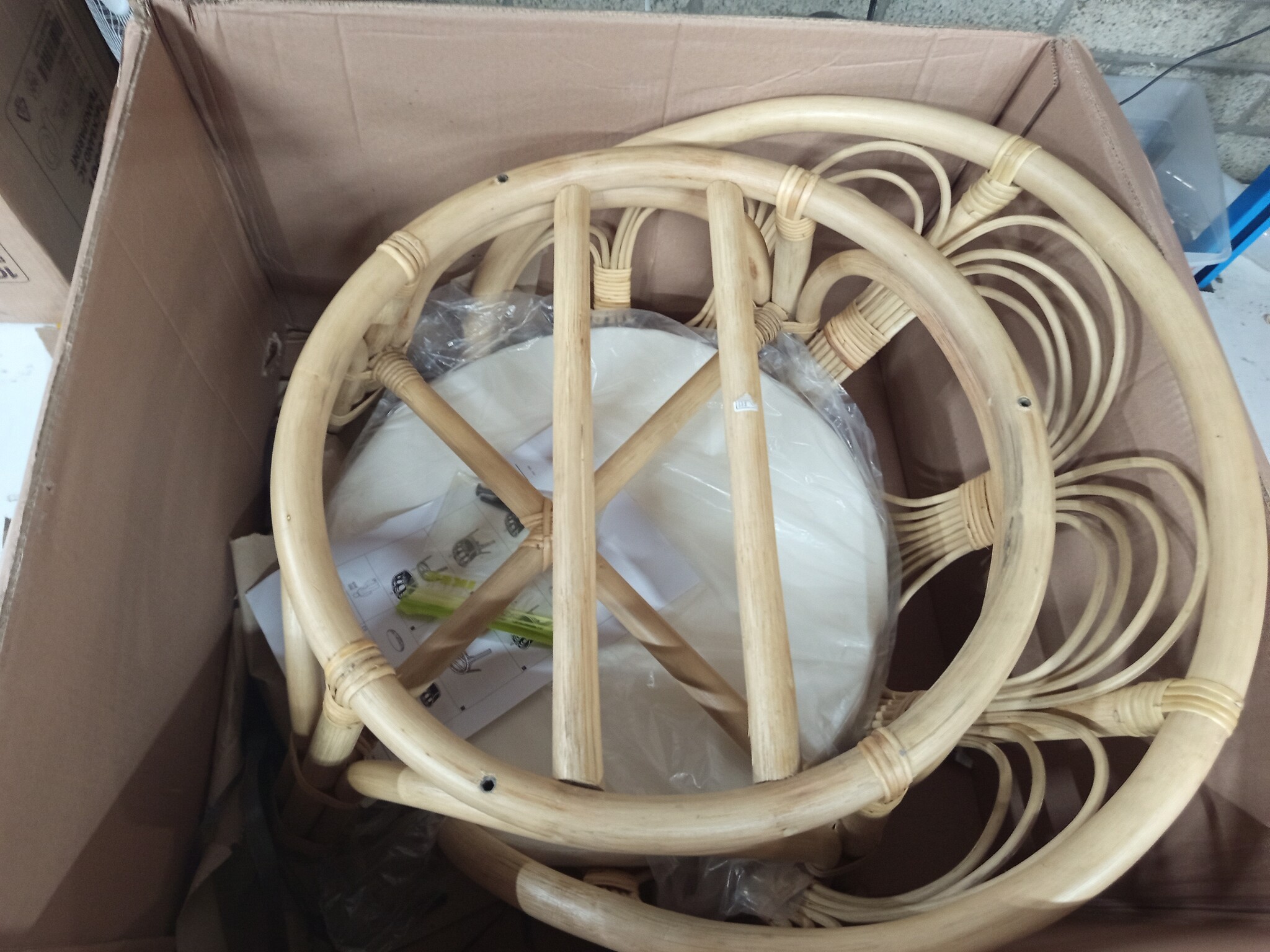 vidaXL Eetkamerstoel Rattan/Linnen - 70% Korting