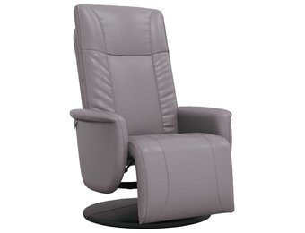 vidaXL Fauteuil met voetensteun - Kunstleer Grijs | 47% Korting