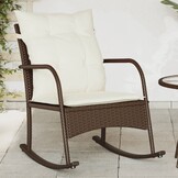 vidaXL Tuinschommelstoel Poly Rattan Bruin - 47% Korting!