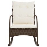 vidaXL Tuinschommelstoel Poly Rattan Bruin - 47% Korting!