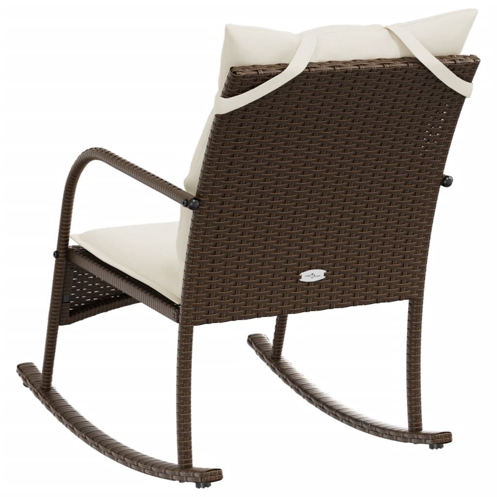 vidaXL Tuinschommelstoel Poly Rattan Bruin - 47% Korting!
