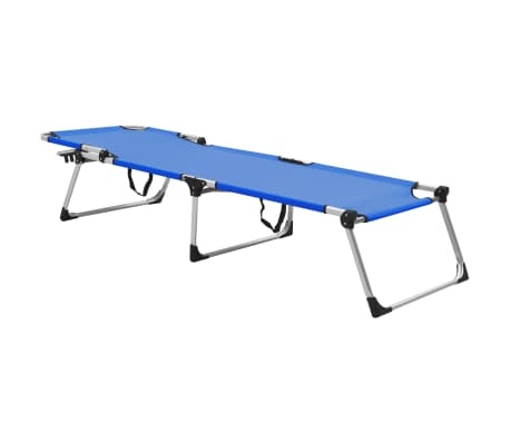 vidaXL Extra Hoge Ligstoel Senior Aluminium Blauw - 57% Korting!