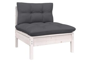 vidaXL Tuinmiddenbank Grenenhout Wit - 56% Korting