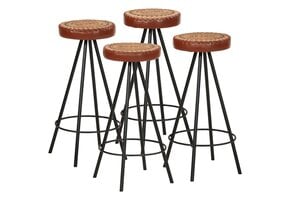 vidaXL Barkrukken 4 st. - Echt Leer (Nu -53%)