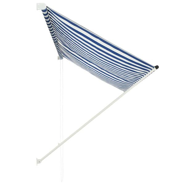 vidaXL Luifel Uittrekbaar 250x150cm Blauw/Wit - 57% Korting!