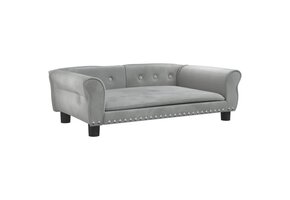 vidaXL Hondenmand 95x55x30 cm Fluweel Lichtgrijs - 35% Korting!