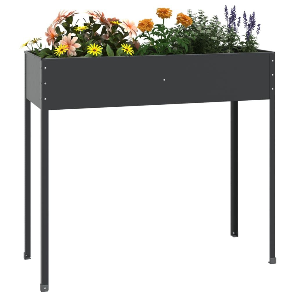 vidaXL Plantenbak 100,5x40,5x90 cm Staal Antraciet - 55% Korting!