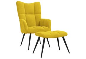 VidaXL Relaxstoel met Voetenbank: Fluweel Mosterdgeel - 35% Korting!