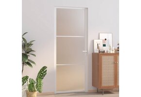 vidaXL Binnendeur 83x201,5 cm - Matglas & Aluminium - Wit (35% korting)