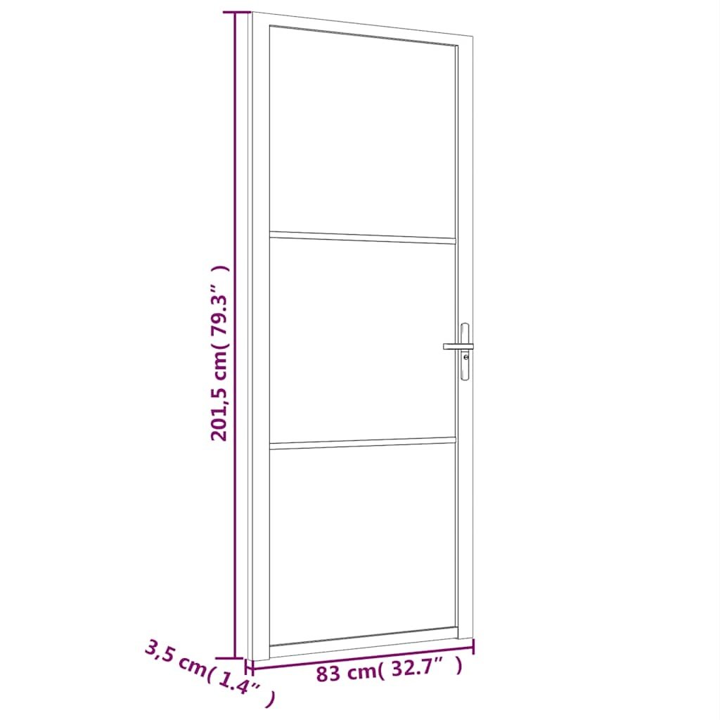 vidaXL Binnendeur 83x201,5 cm - Matglas & Aluminium - Wit (35% korting)