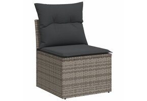 vidaXL Tuinbank Poly Rattan Grijs met Kussens - 62% Korting!