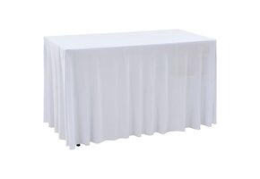 vidaXL Tafelhoezen Stretch (2 stuks) Wit - 47% Korting