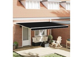 vidaXL Vervangingsdoek Zonnescherm Zwart 450x300cm Canvas - 53% Korting!