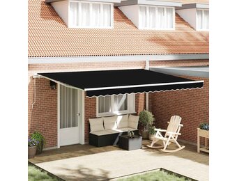 vidaXL Vervangingsdoek Zonnescherm Zwart 450x300cm Canvas - 53% Korting!