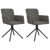 vidaXL Eetkamerstoelen (2 st.) - Draaibaar, Fluweel Donkergrijs - 30% Korting!