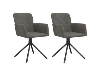 vidaXL Eetkamerstoelen (2 st.) - Draaibaar, Fluweel Donkergrijs - 30% Korting!