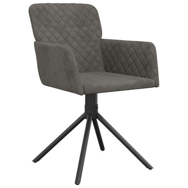 vidaXL Eetkamerstoelen (2 st.) - Draaibaar, Fluweel Donkergrijs - 30% Korting!