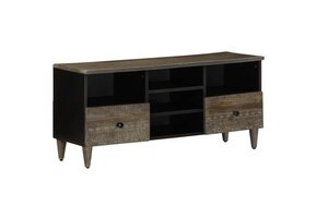 vidaXL TV-meubel 100x33x46 cm - Massief Mangohout Zwart - 35% Korting!