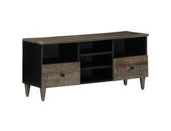 vidaXL TV-meubel 100x33x46 cm - Massief Mangohout Zwart - 35% Korting!