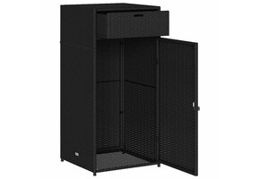 VidaXL Tuinkast Poly Rattan Zwart - 71% Korting!