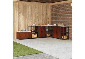 vidaXL Keukenopslag Kast met lade - Roestig Verweerd Staal (67% Korting)