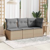 VidaXL Tuinbank Poly Rattan Beige - 35% Korting