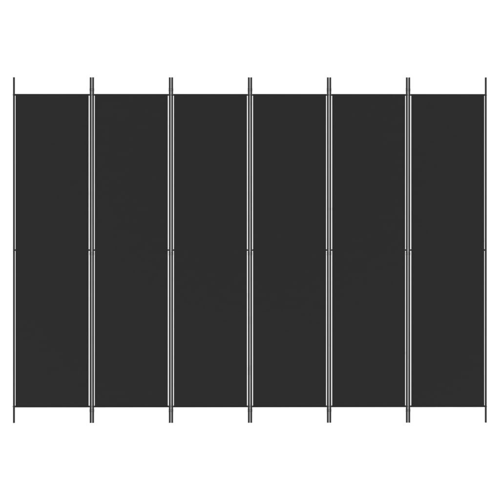 vidaXL Kamerscherm 6 panelen zwart (35% korting) - privacy & indeling
