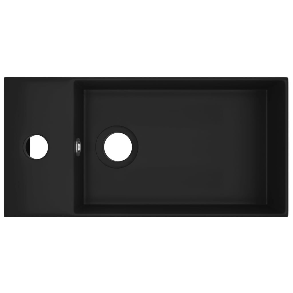 vidaXL Wastafel Keramiek Matzwart - 72% Korting!